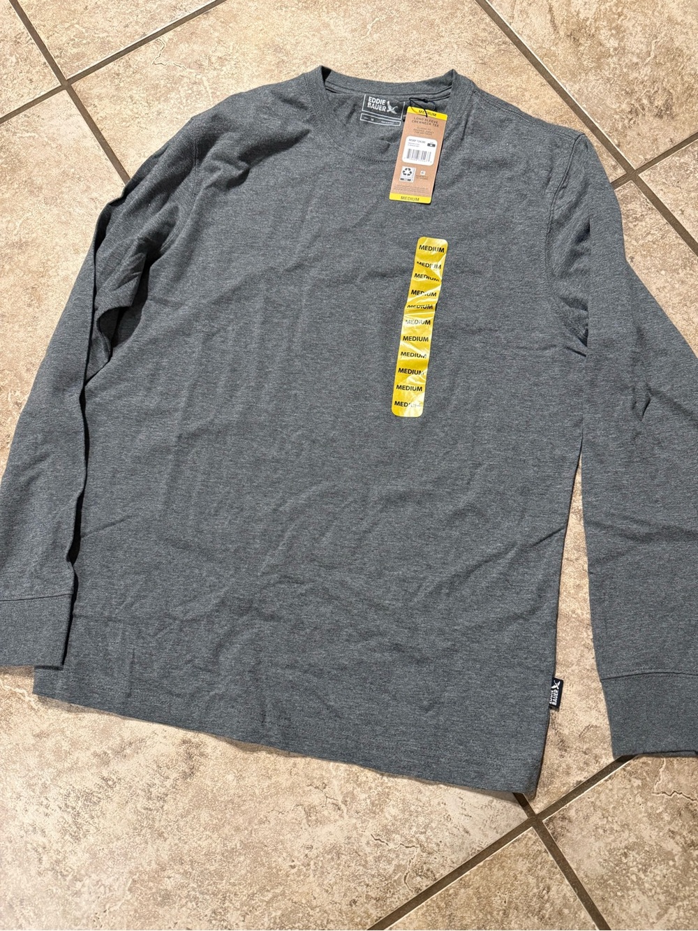 Eddie Bauer Men's Long-Sleeve Crewneck Shirt - Charcoal Gray